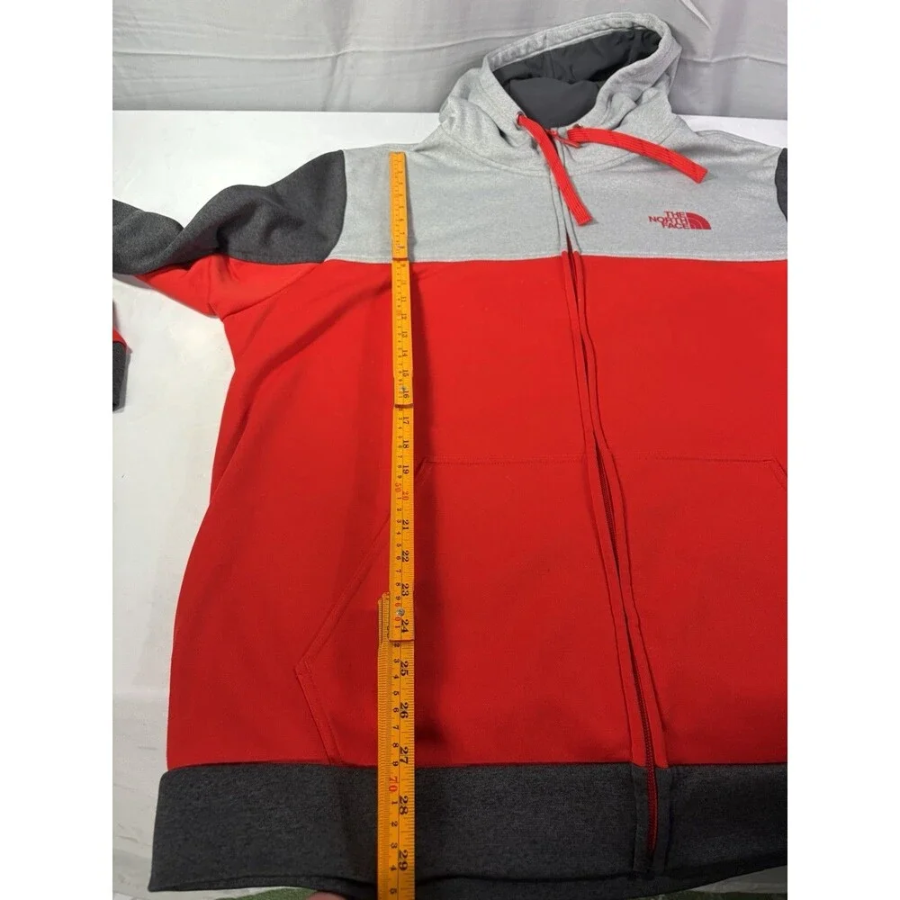 Mens The North Face Sweatshirt Full Zip Red/Gray XXL Very Nice